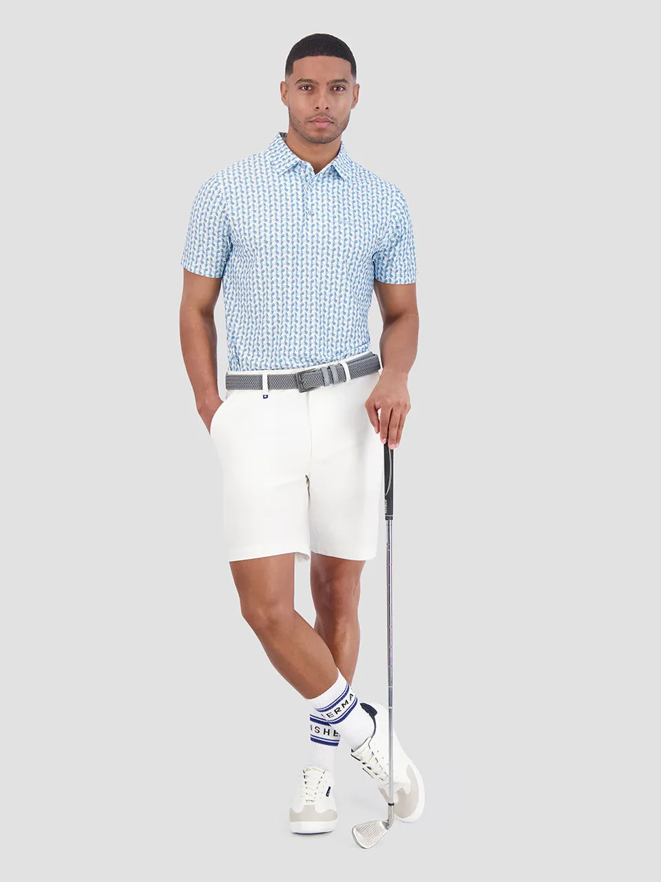 Bauhaus Geo Tech Jersey Sports Fit Polo - Light Blue sold by Ben Sherman product image thumbnail 4