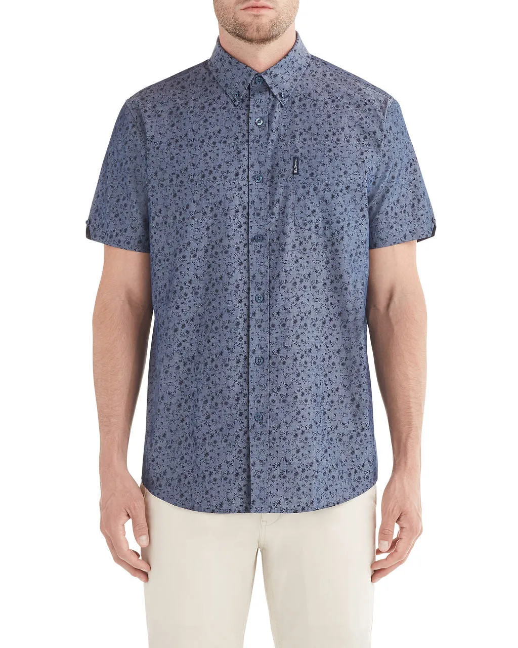 Short-Sleeve Dandelion Print Shirt - Mood Indigo sold by Ben Sherman