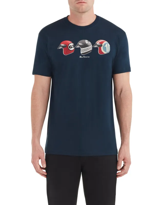 Helmets Graphic Tee - Navy sold by Ben Sherman