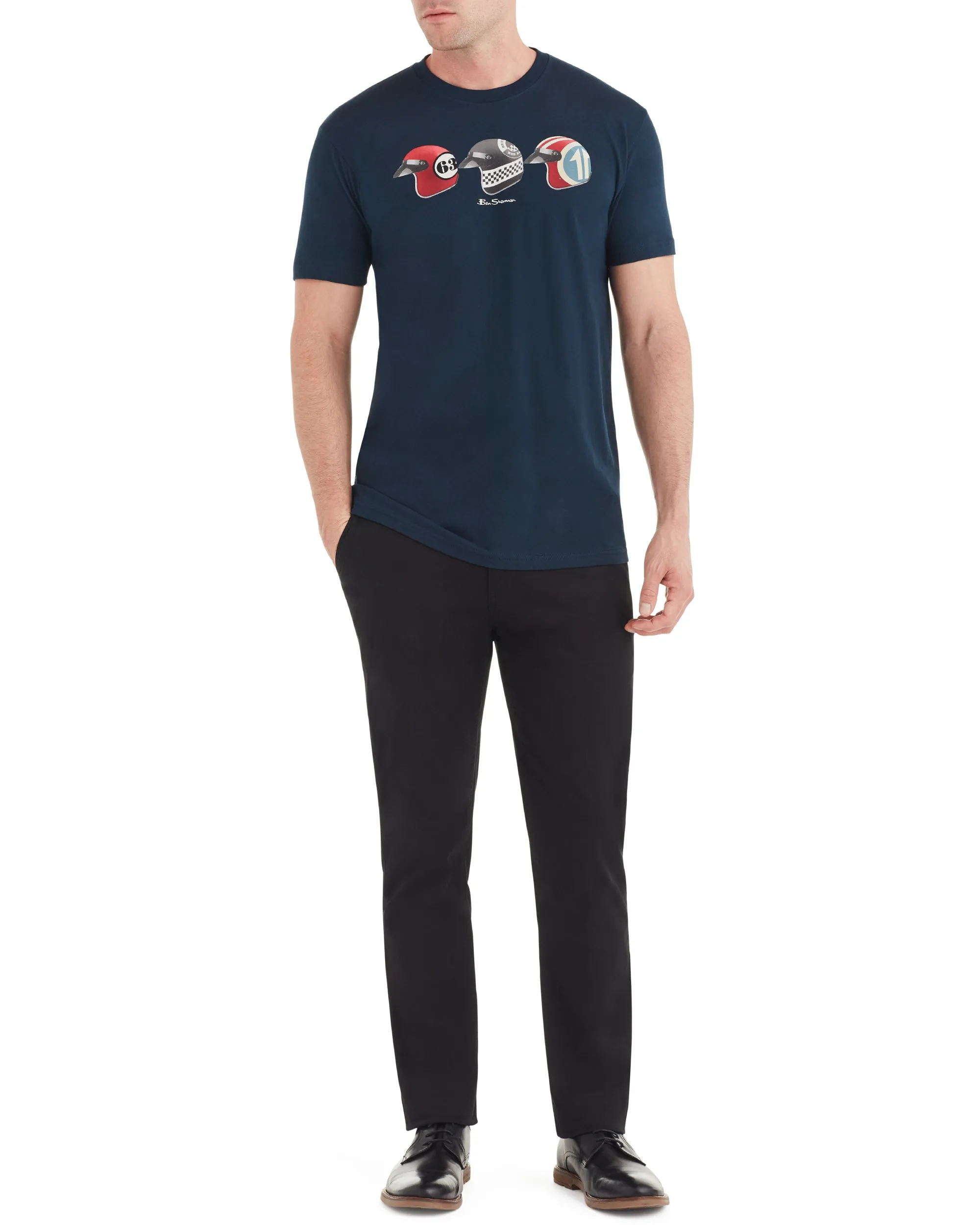 Helmets Graphic Tee - Navy sold by Ben Sherman product image thumbnail 3