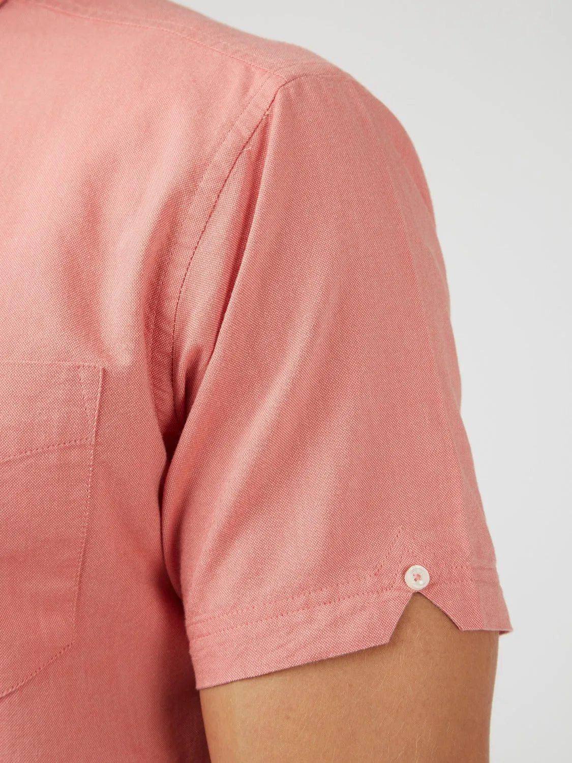 Signature Organic Short-Sleeve Oxford Shirt - Raspberry sold by Ben Sherman product image thumbnail 5