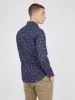 Long-Sleeve Herringbone Marl Print Shirt - Marine sold by Ben Sherman