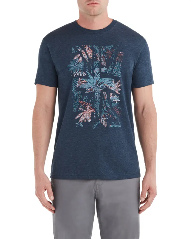 Tropical Union Jack Graphic Tee - Midnight Navy sold by Ben Sherman