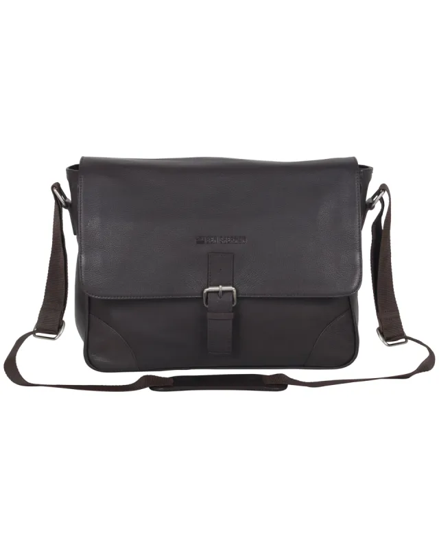 Karino Leather 15" Computer / Travel Messenger Bag - Brown sold by Ben Sherman