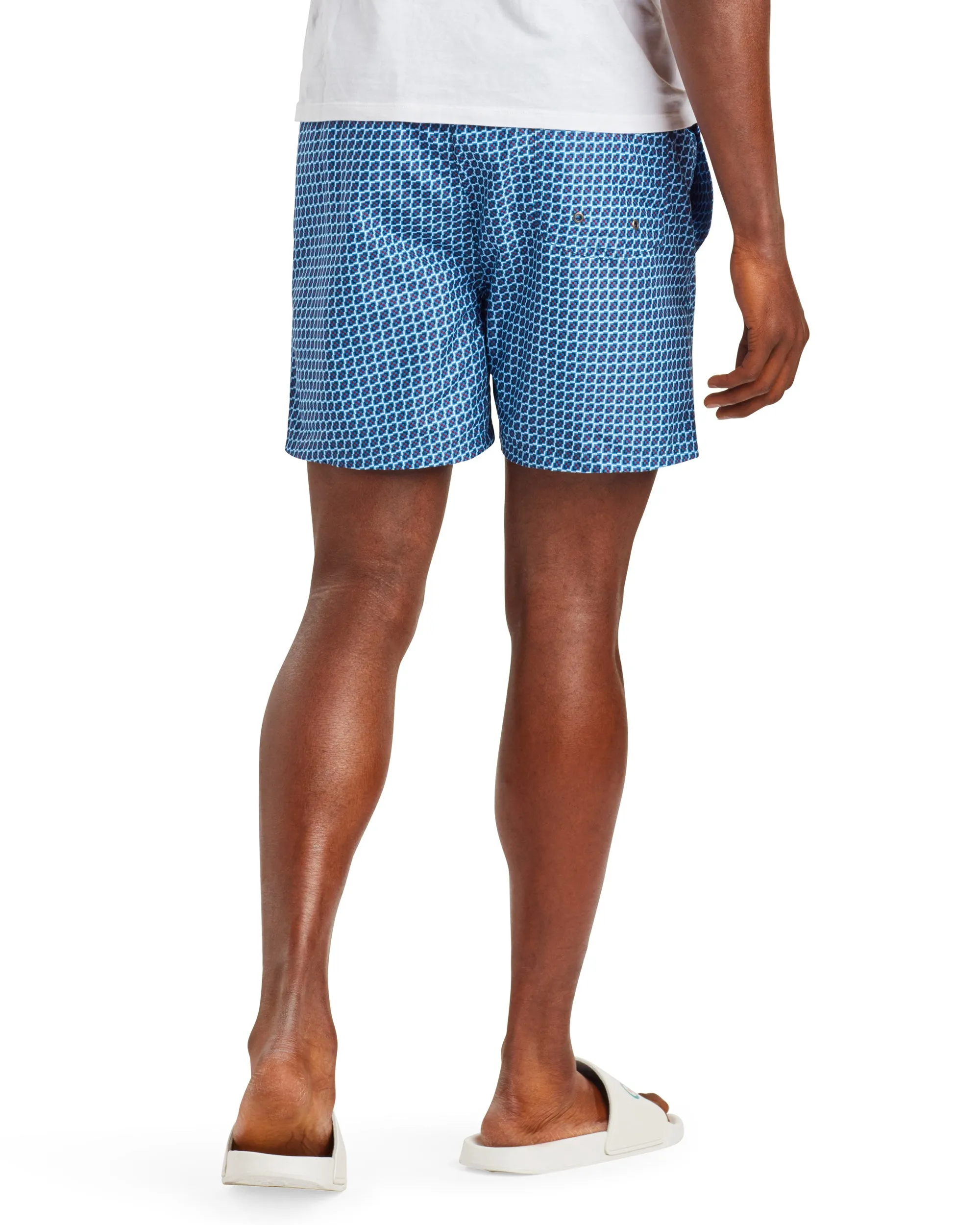 Men's Pink Sands Geo Print Swim Short - Blue/Navy/Red sold by Ben Sherman product image thumbnail 3