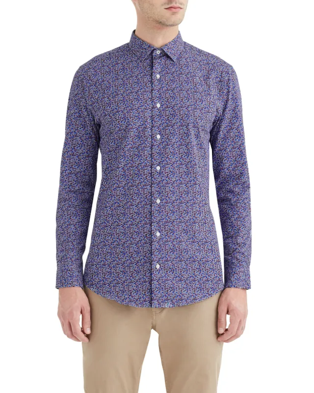 Multi Floral Printed Gingham Skinny Fit Dress Shirt sold by Ben Sherman