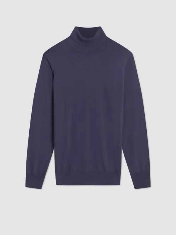 Signature Knitted Roll Neck Sweater - Ink made by Ben Sherman
