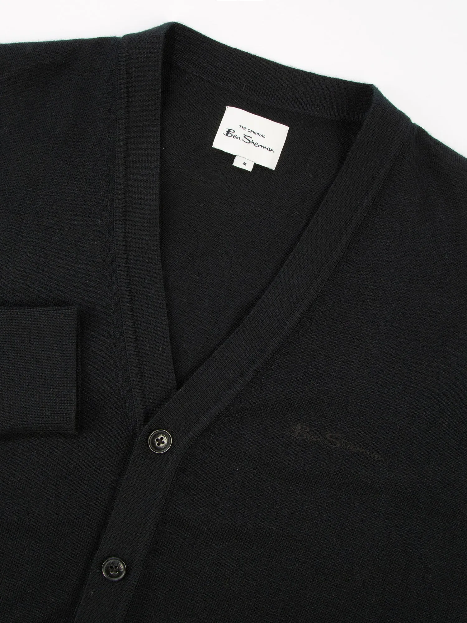 Signature Merino Knit Cardigan - Black sold by Ben Sherman product image thumbnail 3