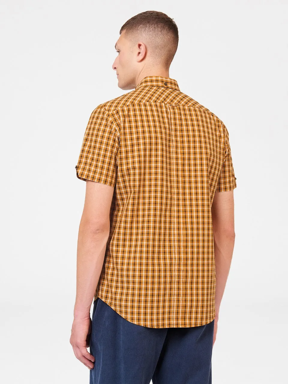 Signature House Check Short-Sleeve Shirt - Mustard sold by Ben Sherman product image thumbnail 5