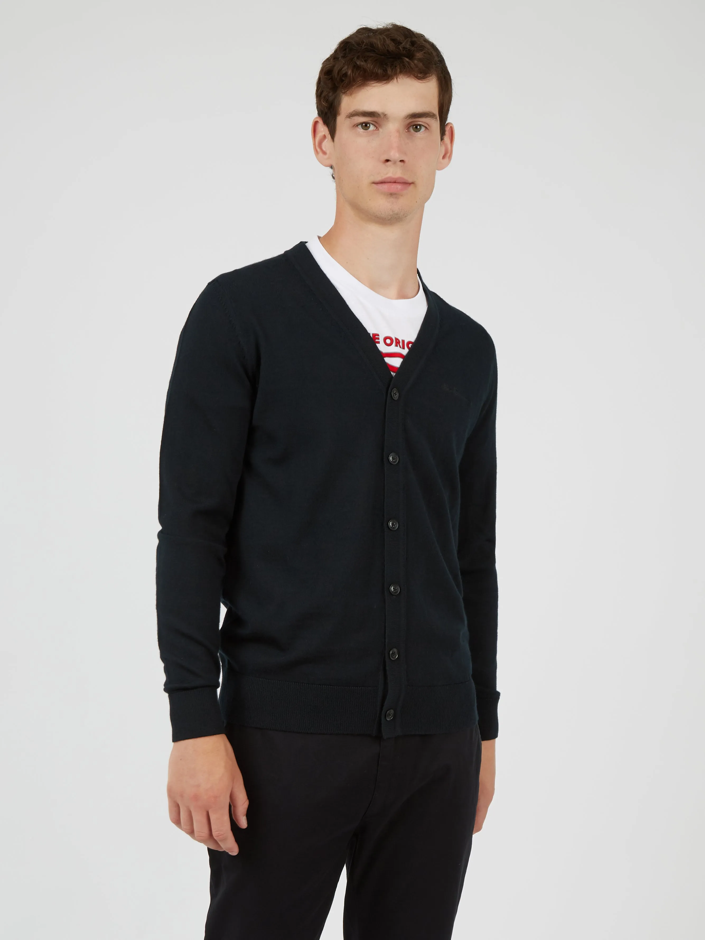 Signature Merino Knit Cardigan - Black sold by Ben Sherman product image thumbnail 2