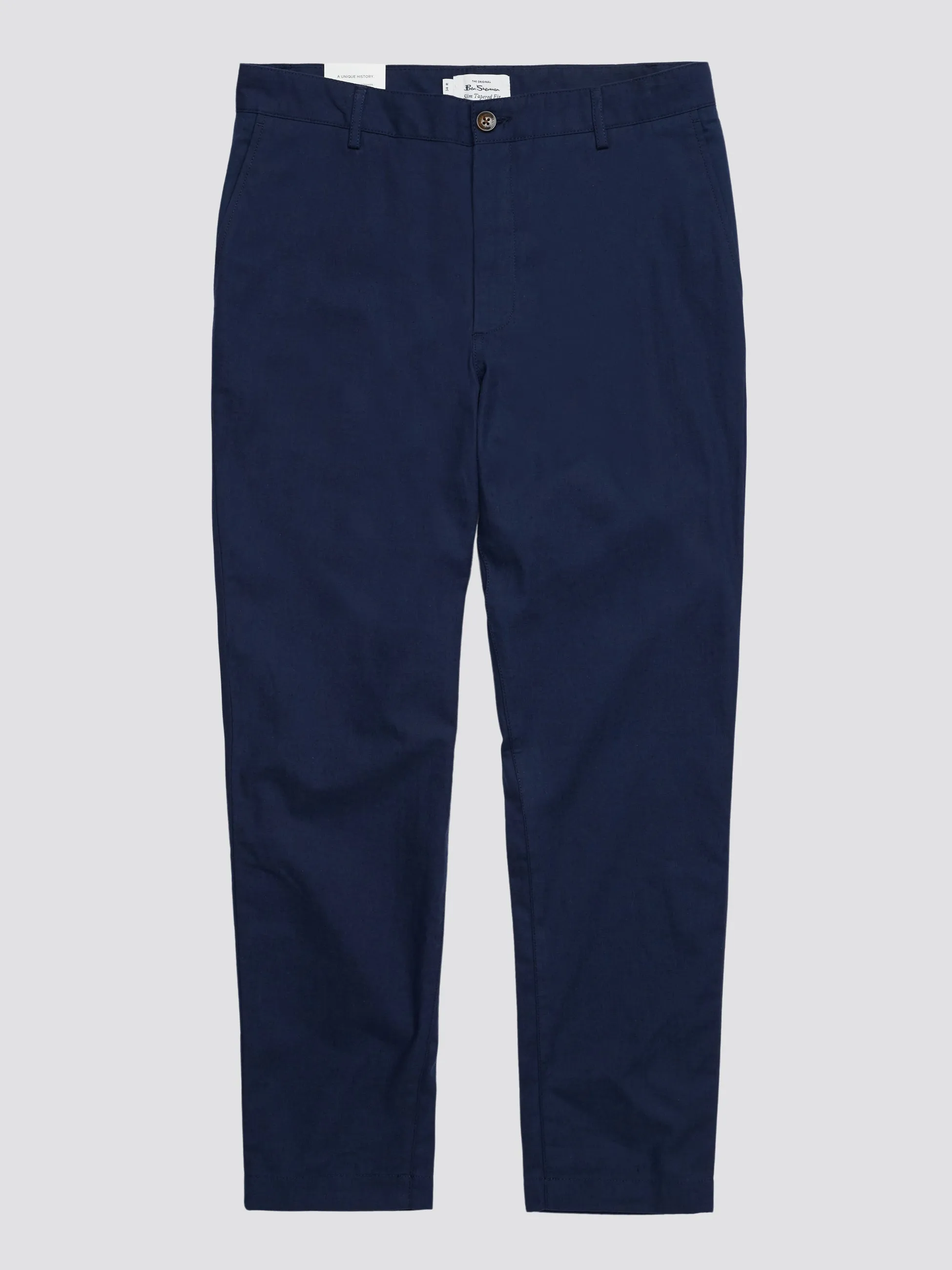 Linen Blend Slim Taper Trouser - Marine sold by Ben Sherman product image thumbnail 4