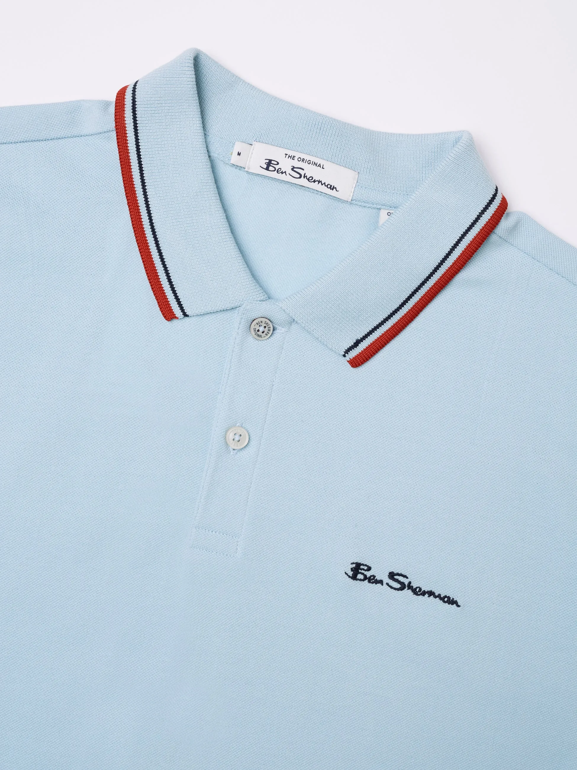 Signature Organic Cotton Polo - Sky Blue sold by Ben Sherman product image thumbnail 4