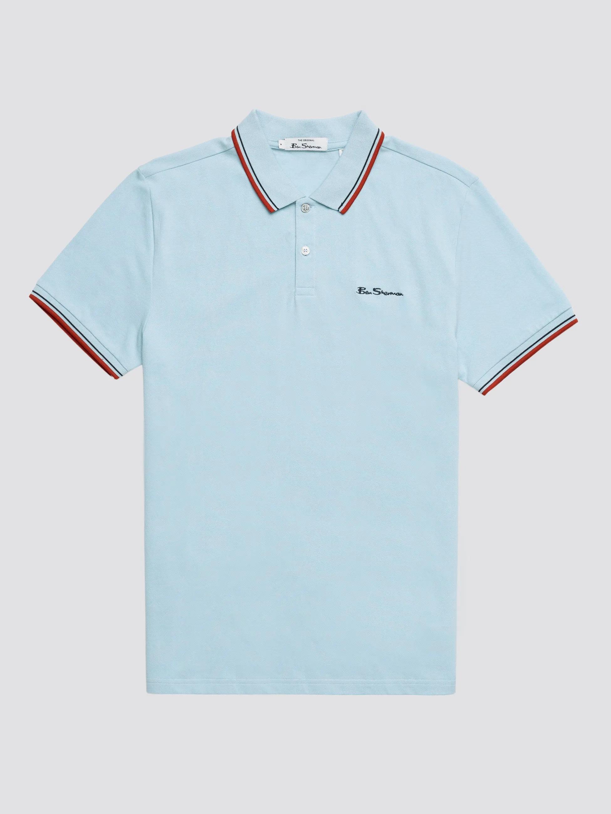Signature Organic Cotton Polo - Sky Blue sold by Ben Sherman