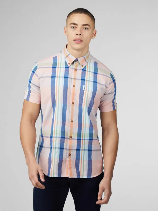 Signature Seersucker Check Shirt - Pale Pink sold by Ben Sherman