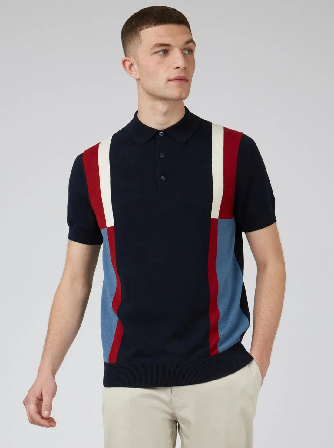 Signature Colorblock Mod Knit Polo - Navy sold by Ben Sherman product image thumbnail 2