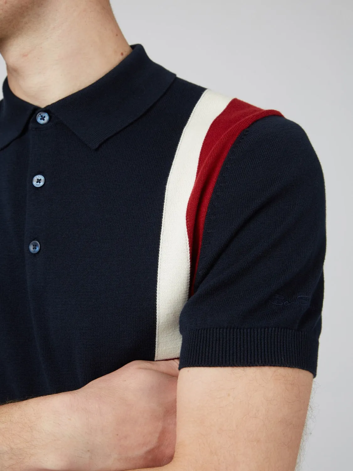 Signature Colorblock Mod Knit Polo - Navy sold by Ben Sherman product image thumbnail 5