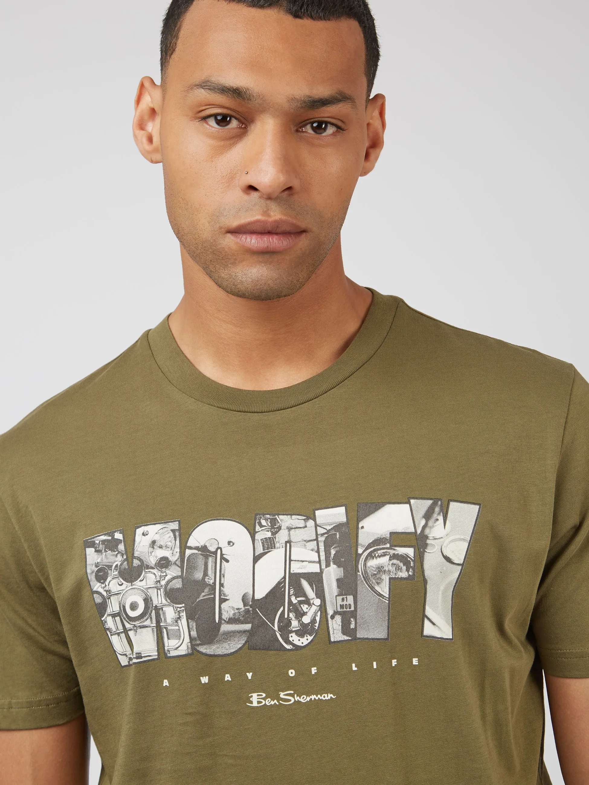 Organic Jersey Culture Graphic Tee - Camouflage sold by Ben Sherman
