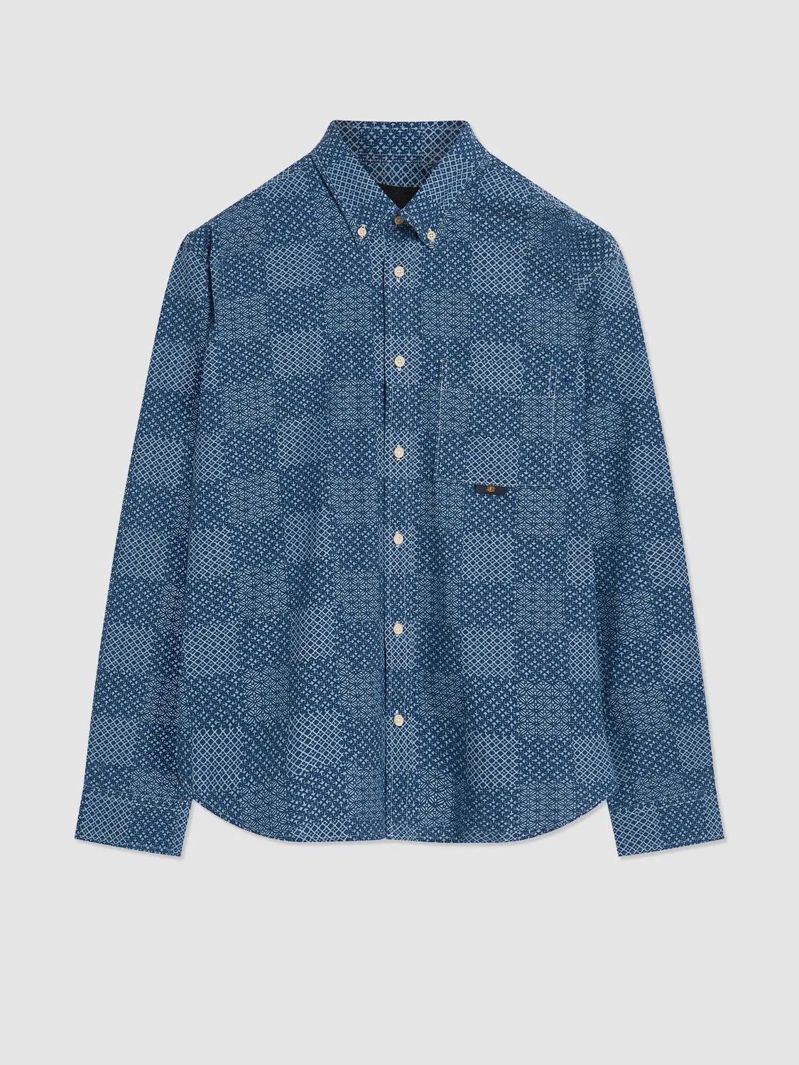 Chambray Patchwork Geo Print Long-Sleeve Shirt sold by Ben Sherman product image thumbnail 2