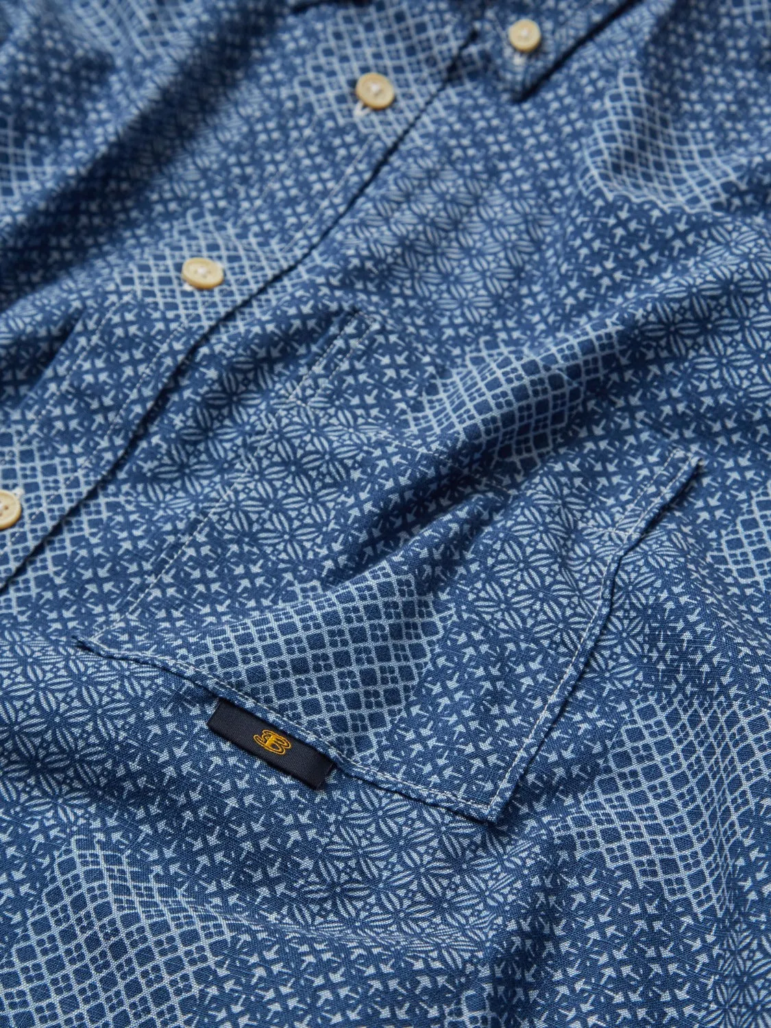 Chambray Patchwork Geo Print Long-Sleeve Shirt sold by Ben Sherman product image thumbnail 3