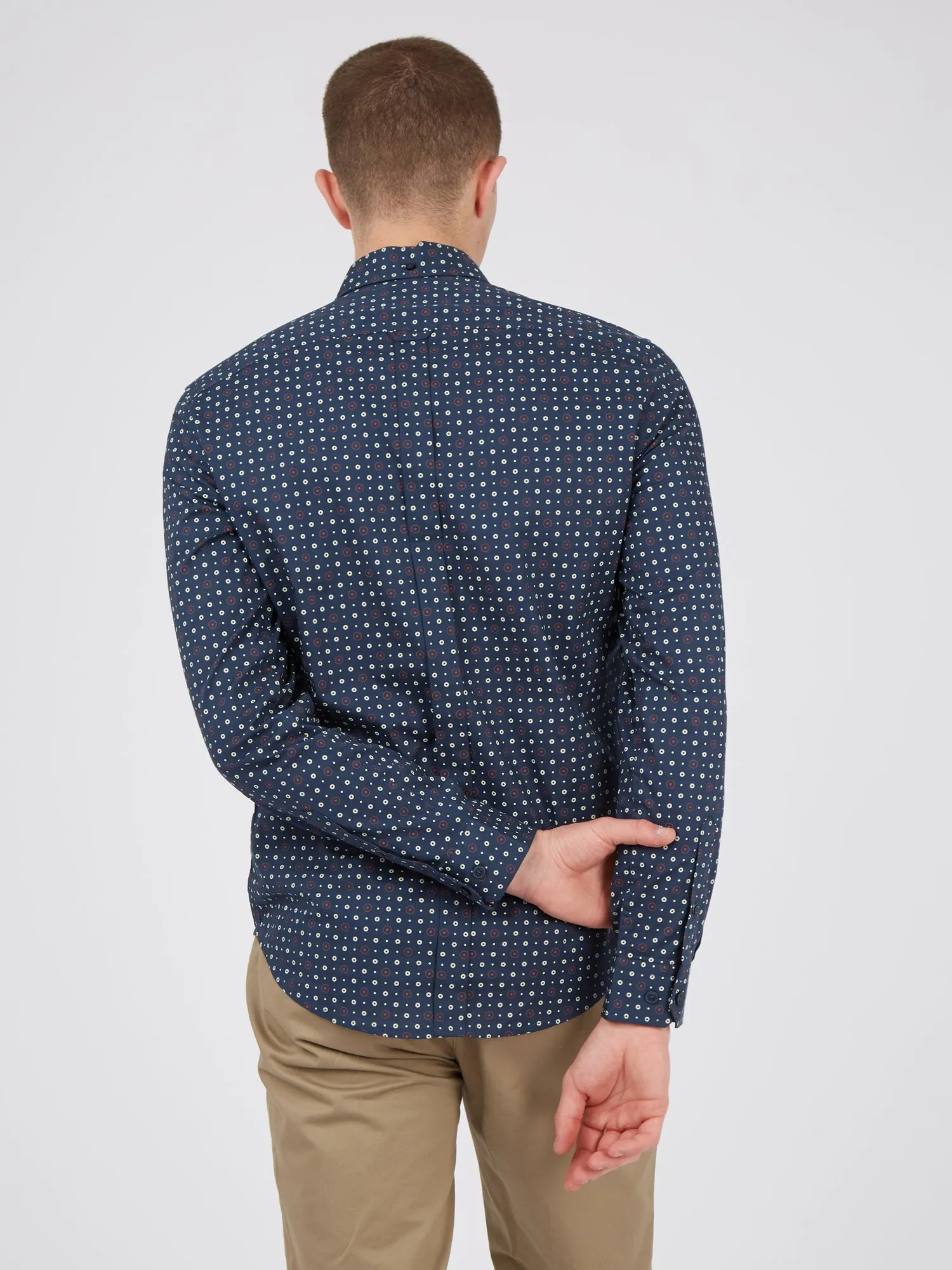 Long-Sleeve Retro Spot-Print Shirt - Dark Blue sold by Ben Sherman product image thumbnail 2