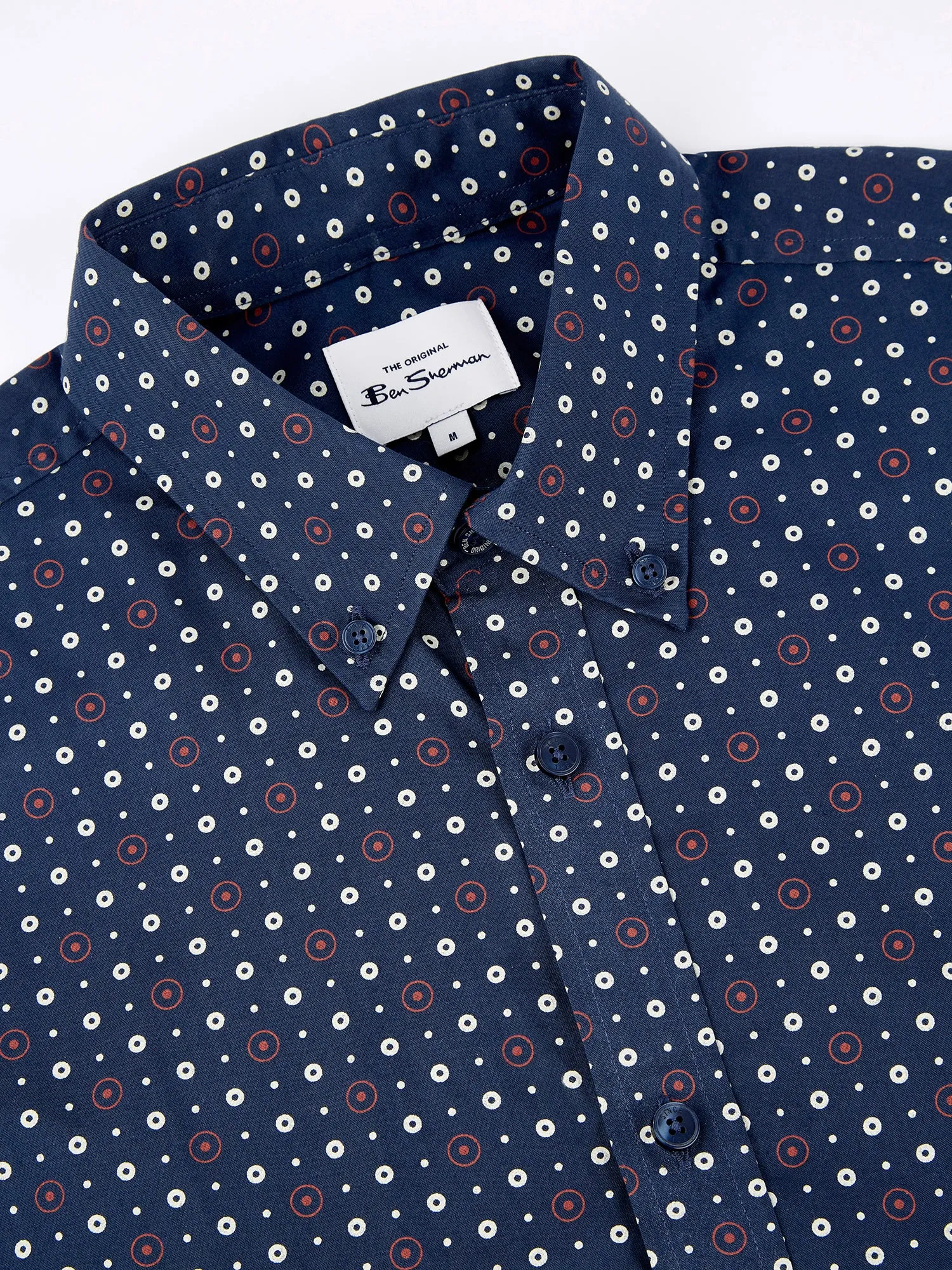Long-Sleeve Retro Spot-Print Shirt - Dark Blue sold by Ben Sherman product image thumbnail 5