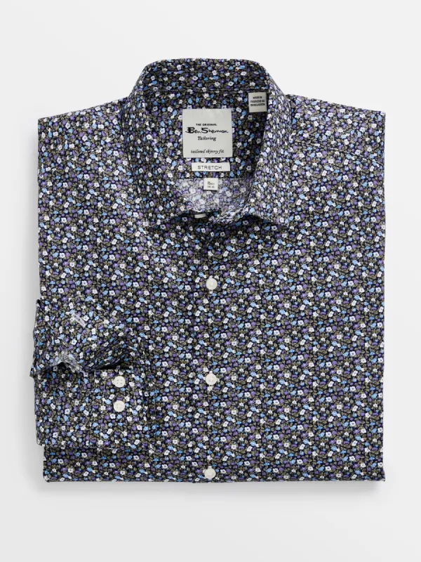 Grey & Blue Skinny Fit Dress Shirt - Multi sold by Ben Sherman