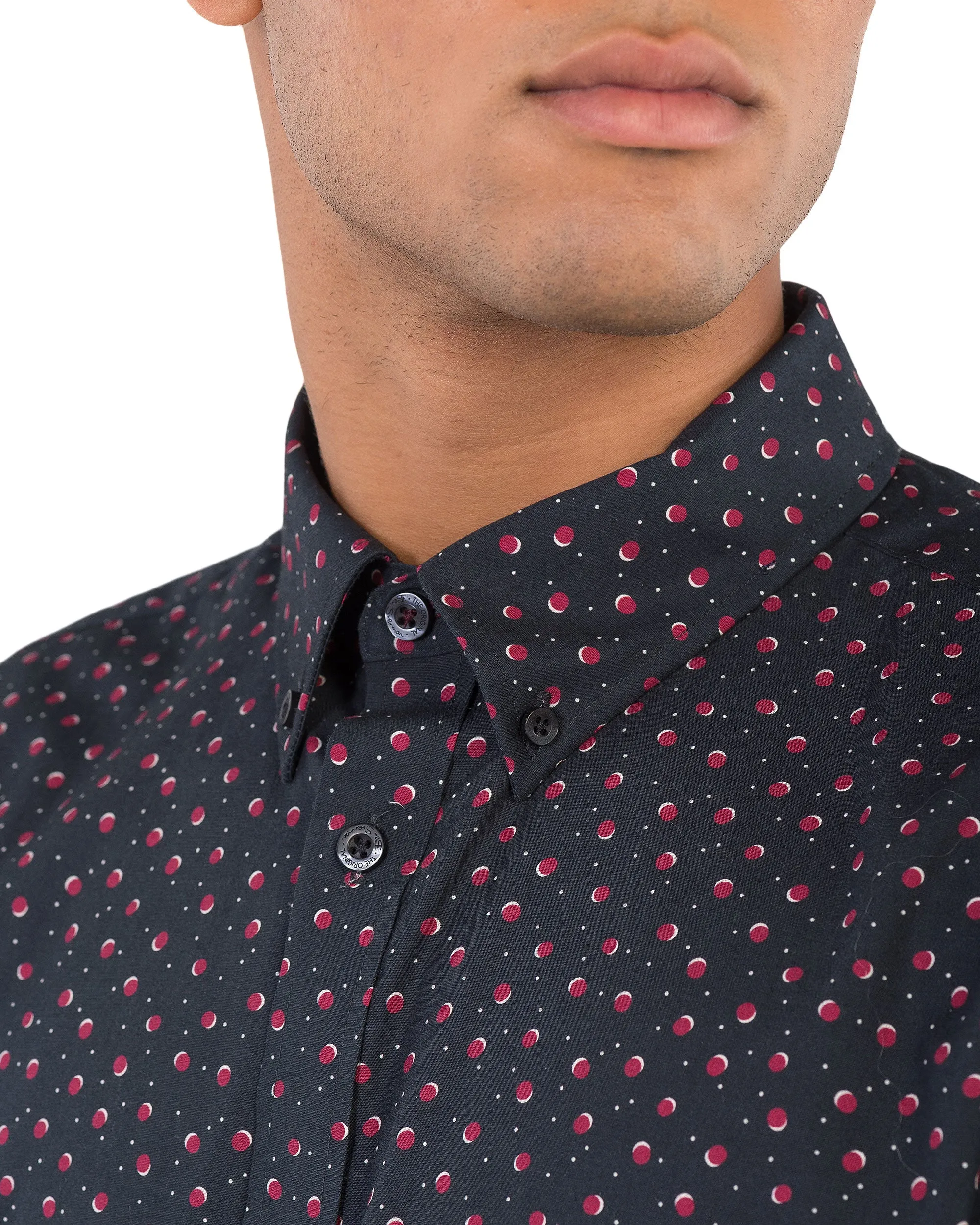 Short-Sleeve Shadow Spot Print Shirt - Black sold by Ben Sherman product image thumbnail 3