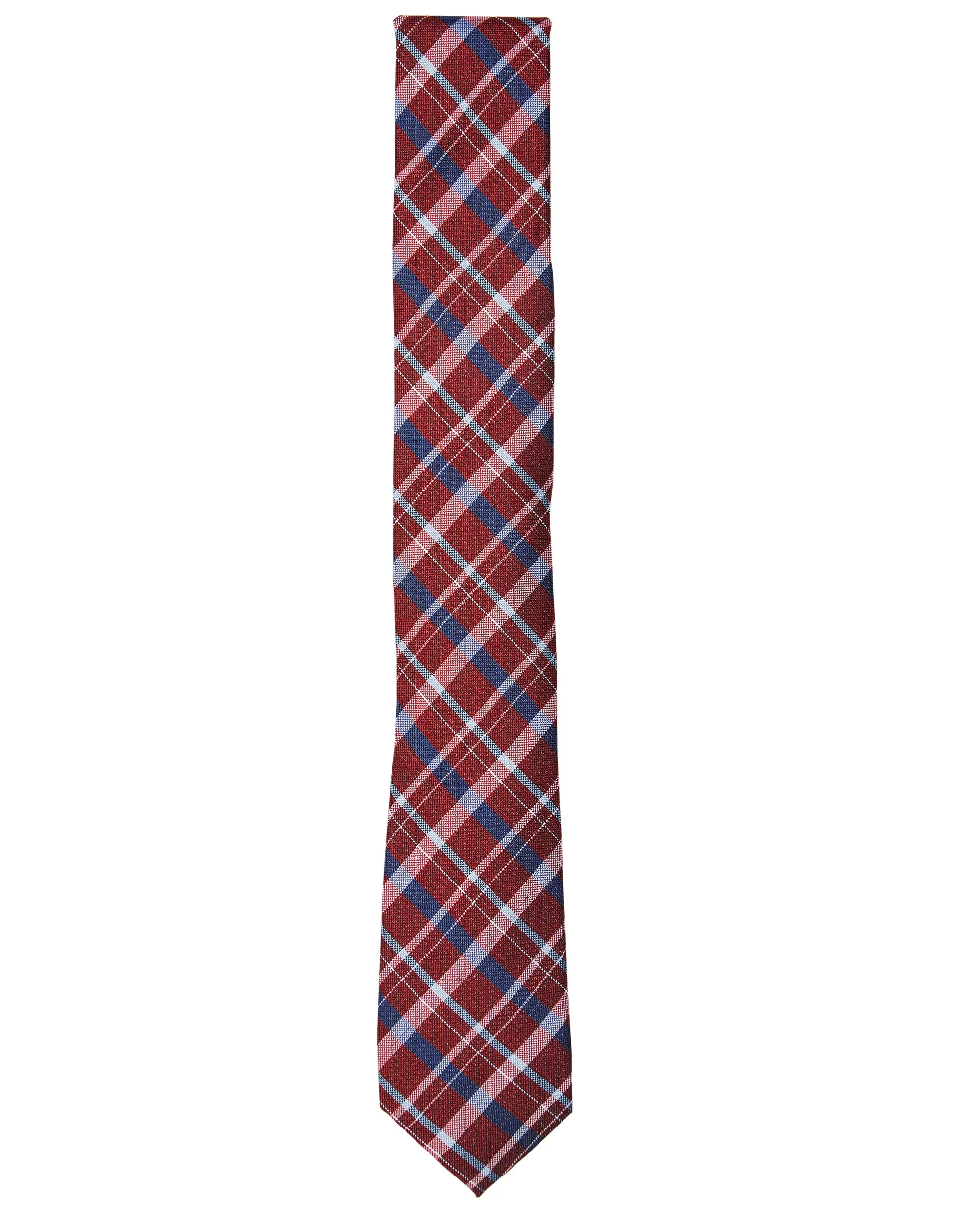 Kensleigh Plaid Silk Neck Tie - Red sold by Ben Sherman product image thumbnail 2