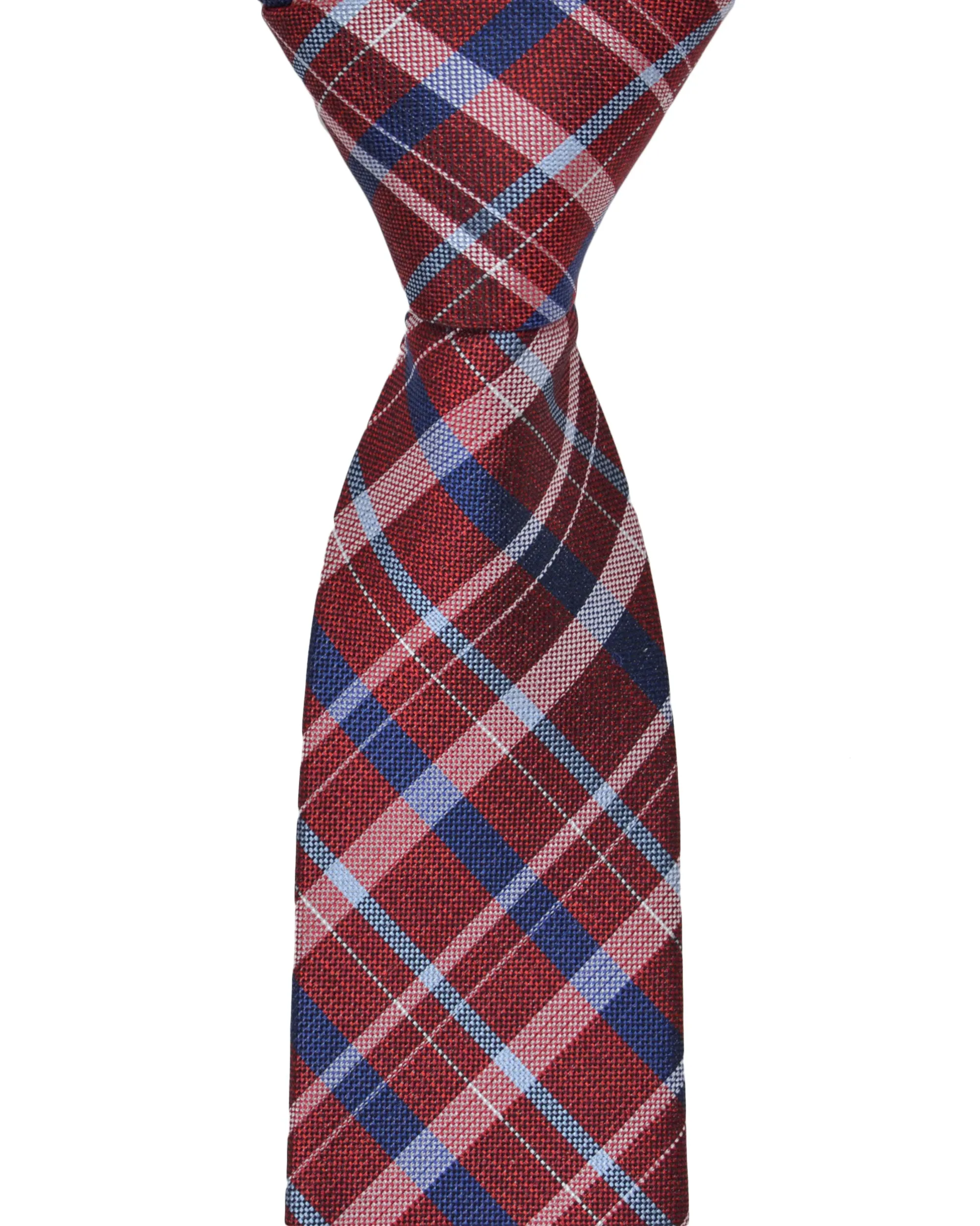 Kensleigh Plaid Silk Neck Tie - Red sold by Ben Sherman