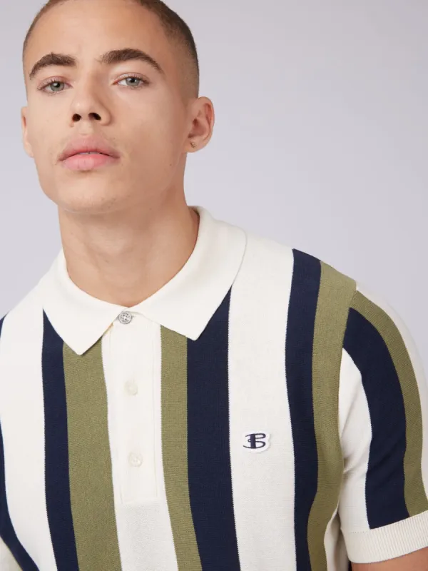 B by Ben Sherman Vertical Stripe Knit Polo sold by Ben Sherman