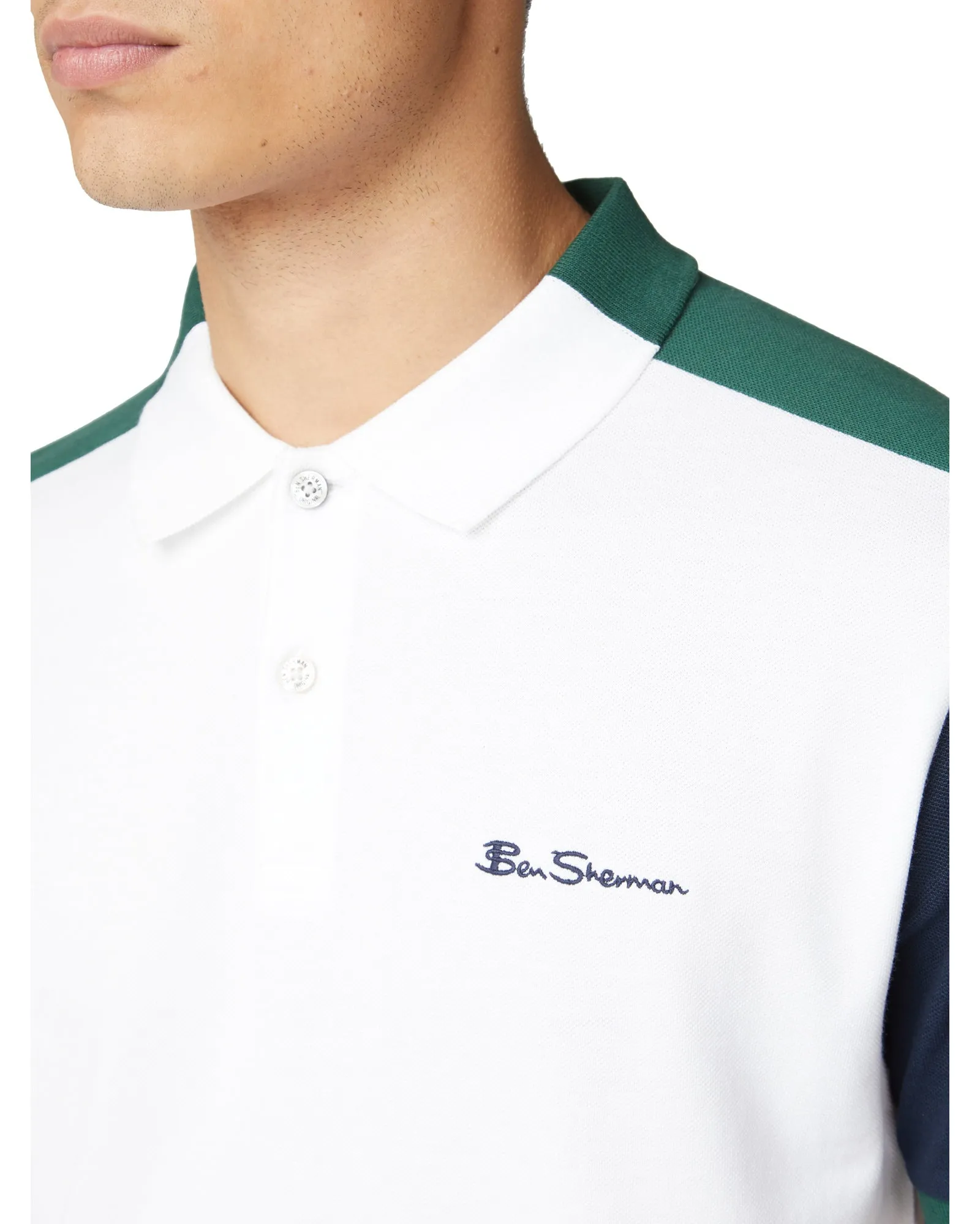 Colorblocked Polo Shirt - White sold by Ben Sherman product image thumbnail 4