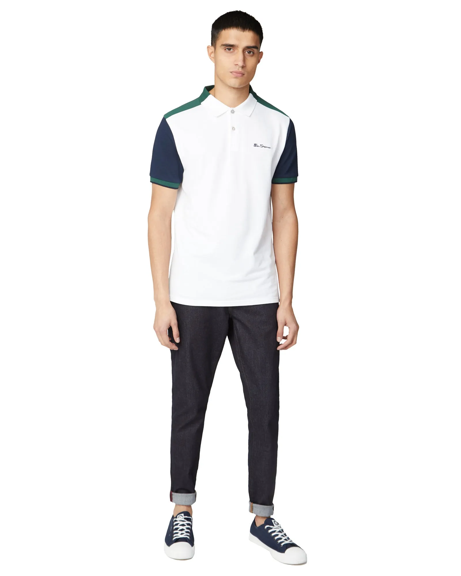 Colorblocked Polo Shirt - White sold by Ben Sherman product image thumbnail 5