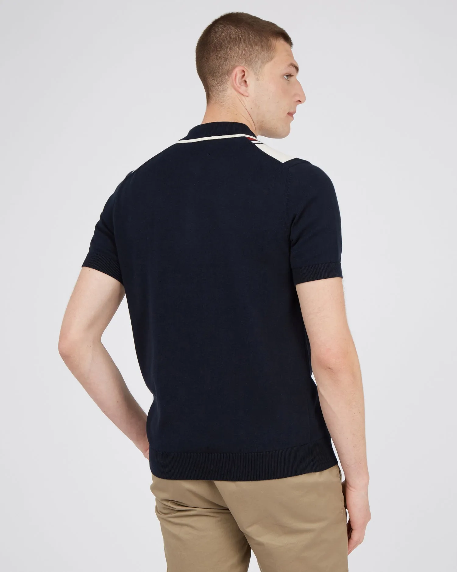 Iconic Vertical Wide-Stripe Mod Polo - Dark Navy sold by Ben Sherman product image thumbnail 3