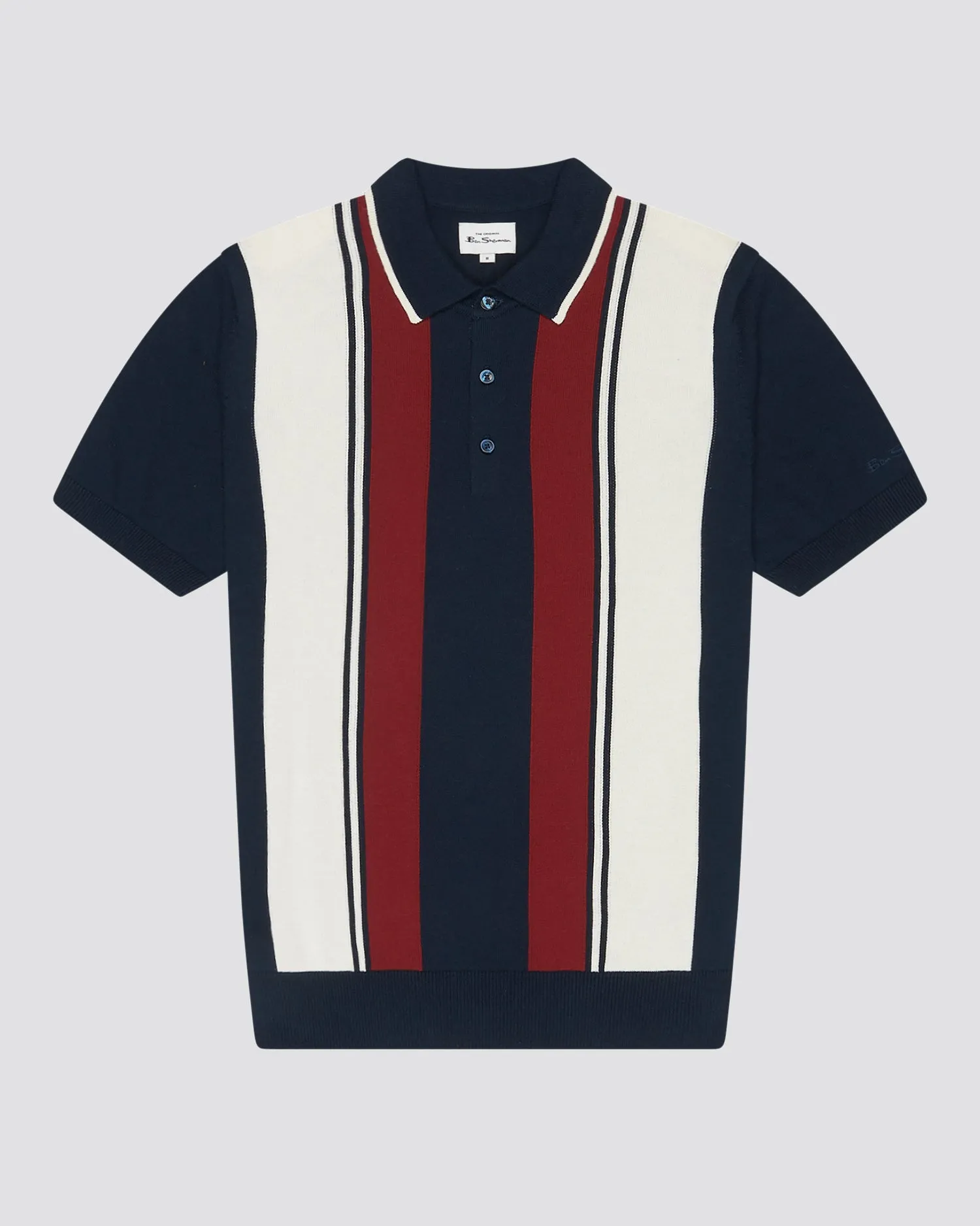 Iconic Vertical Wide-Stripe Mod Polo - Dark Navy sold by Ben Sherman product image thumbnail 2