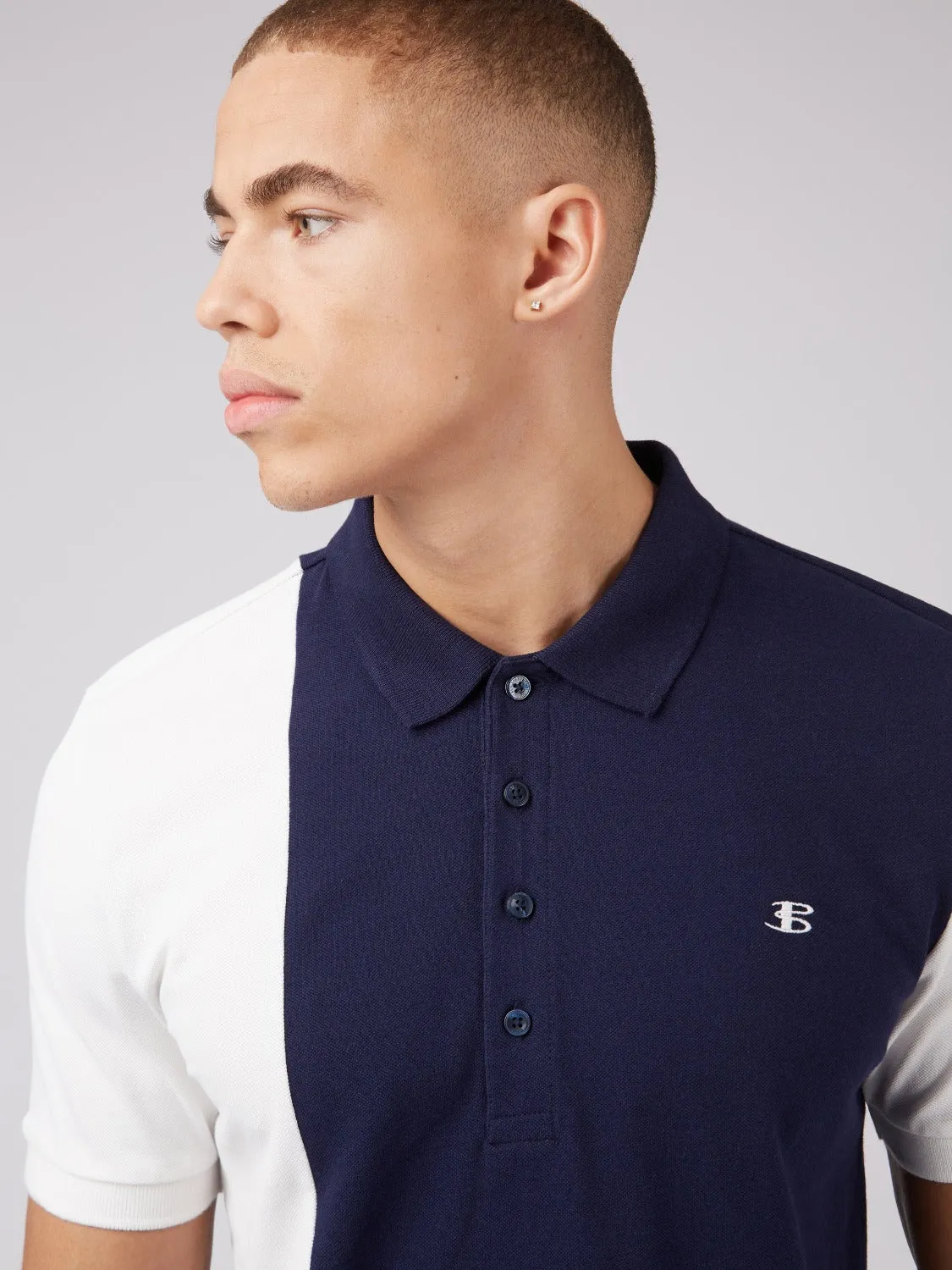 B by Ben Sherman Colorblock Polo - Marine sold by Ben Sherman
