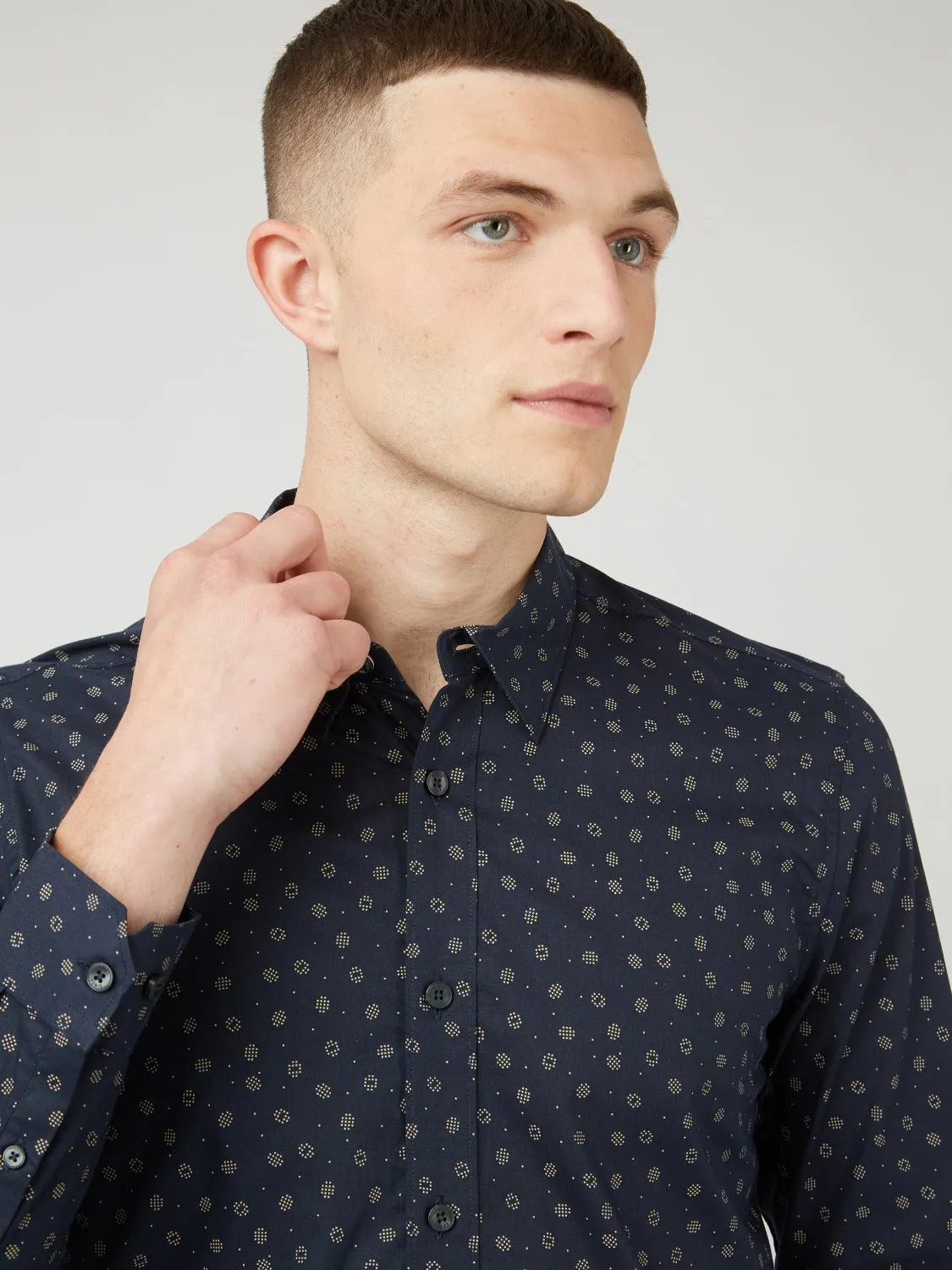 Scattered Spot Print Long-Sleeve Shirt sold by Ben Sherman product image thumbnail 2