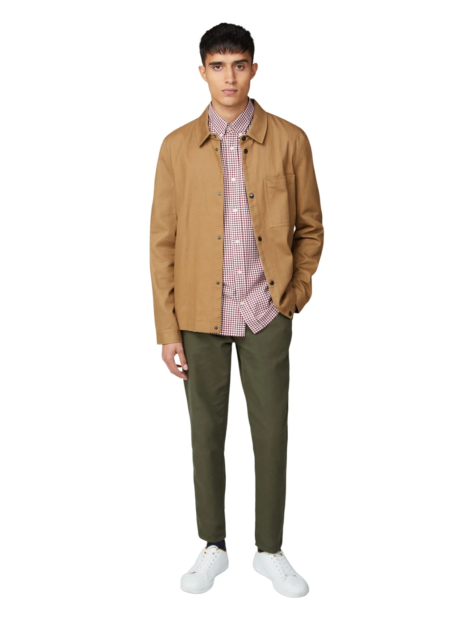 Long-Sleeve Archive Modernist Gingham Shirt - Wine sold by Ben Sherman product image thumbnail 5