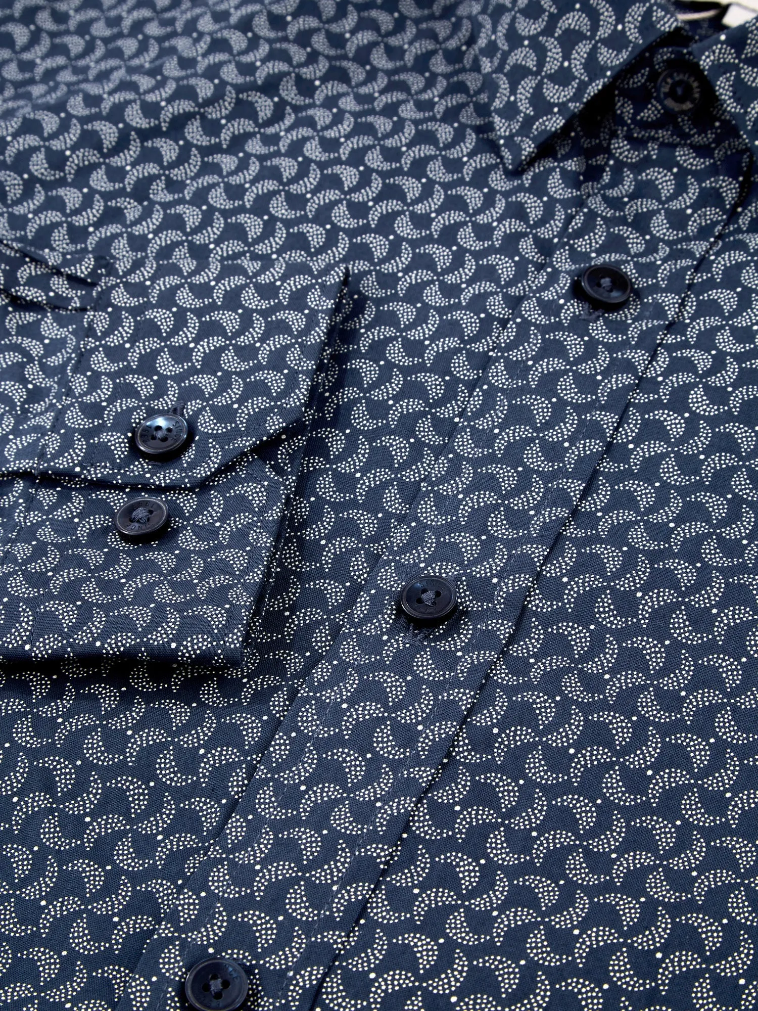 Long-Sleeve Stipple-Print Shirt - Dark Blue sold by Ben Sherman product image thumbnail 5