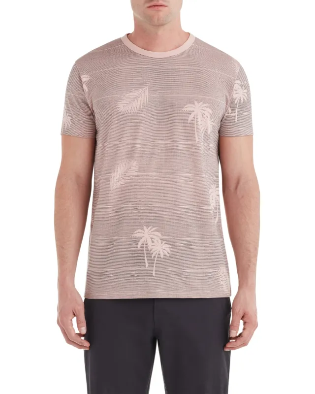 Palm Print Styled Tee - Light Pink sold by Ben Sherman