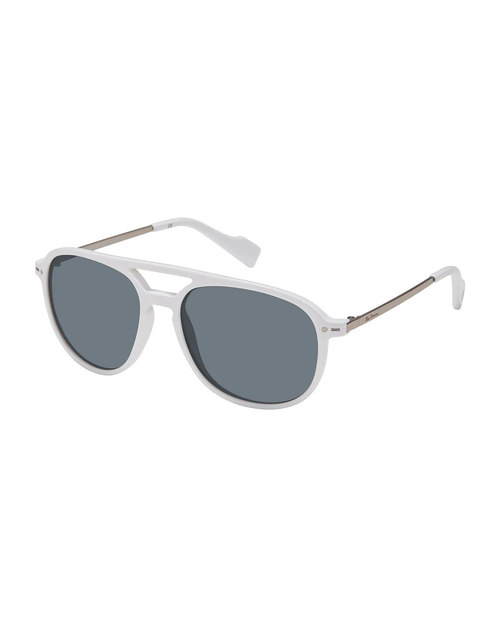 Reggie Polarized Eco-Green Sunglasses - White sold by Ben Sherman