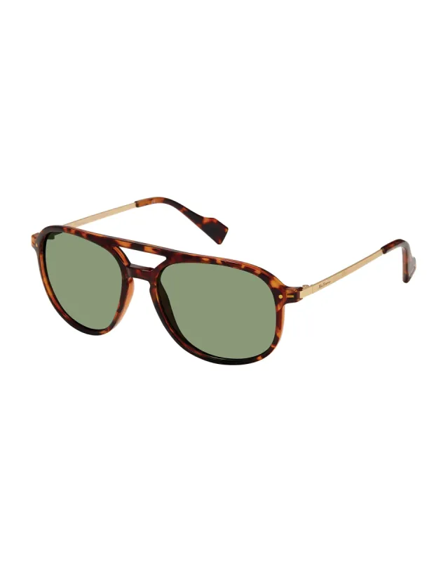 Reggie Polarized Eco-Green Sunglasses - Tortoise sold by Ben Sherman