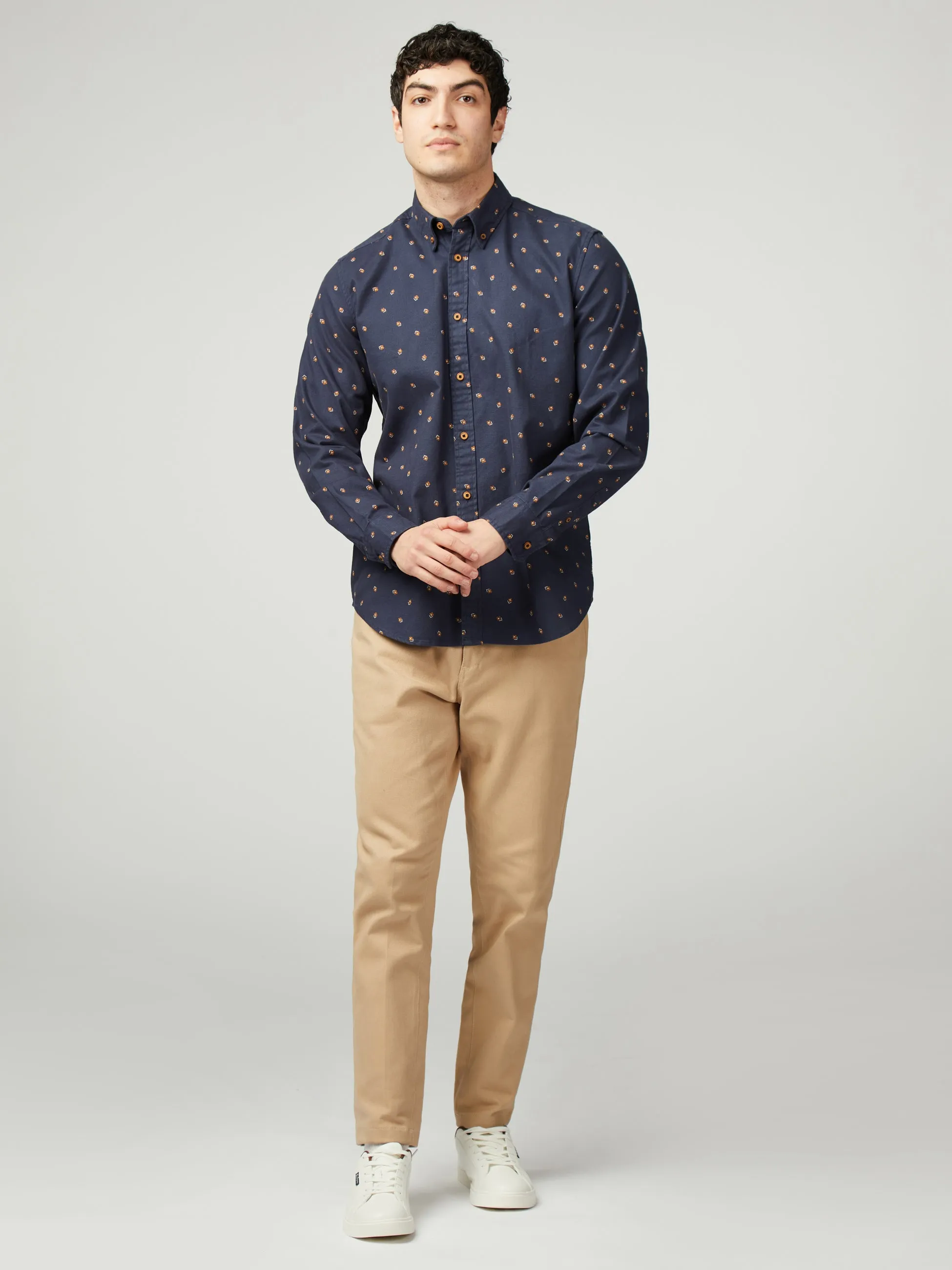 Scattered Geo Print Brushed Twill - Mood Indigo sold by Ben Sherman product image thumbnail 2