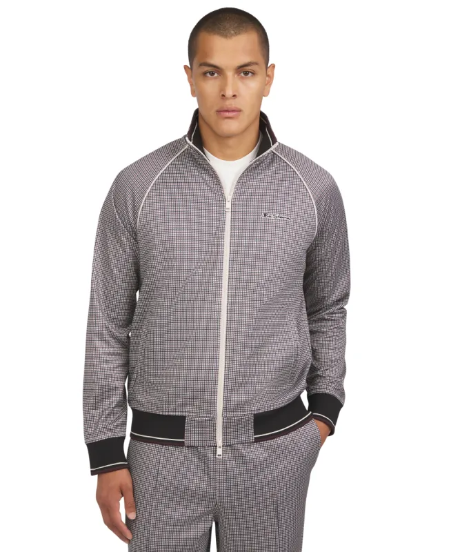 Houndstooth Tricot Track Jacket - Tofu sold by Ben Sherman