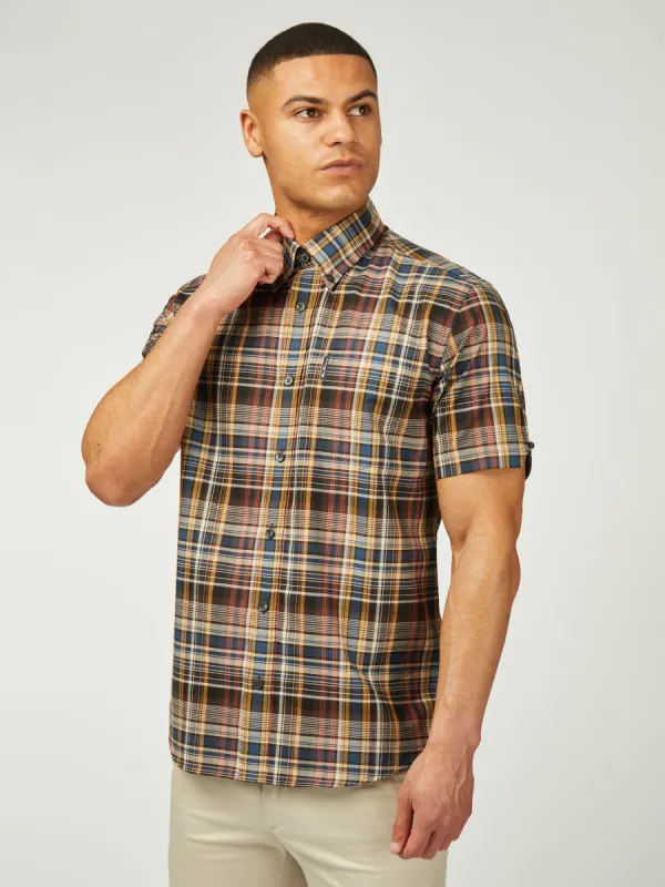 Gradient Check Short Sleeve - Sea sold by Ben Sherman