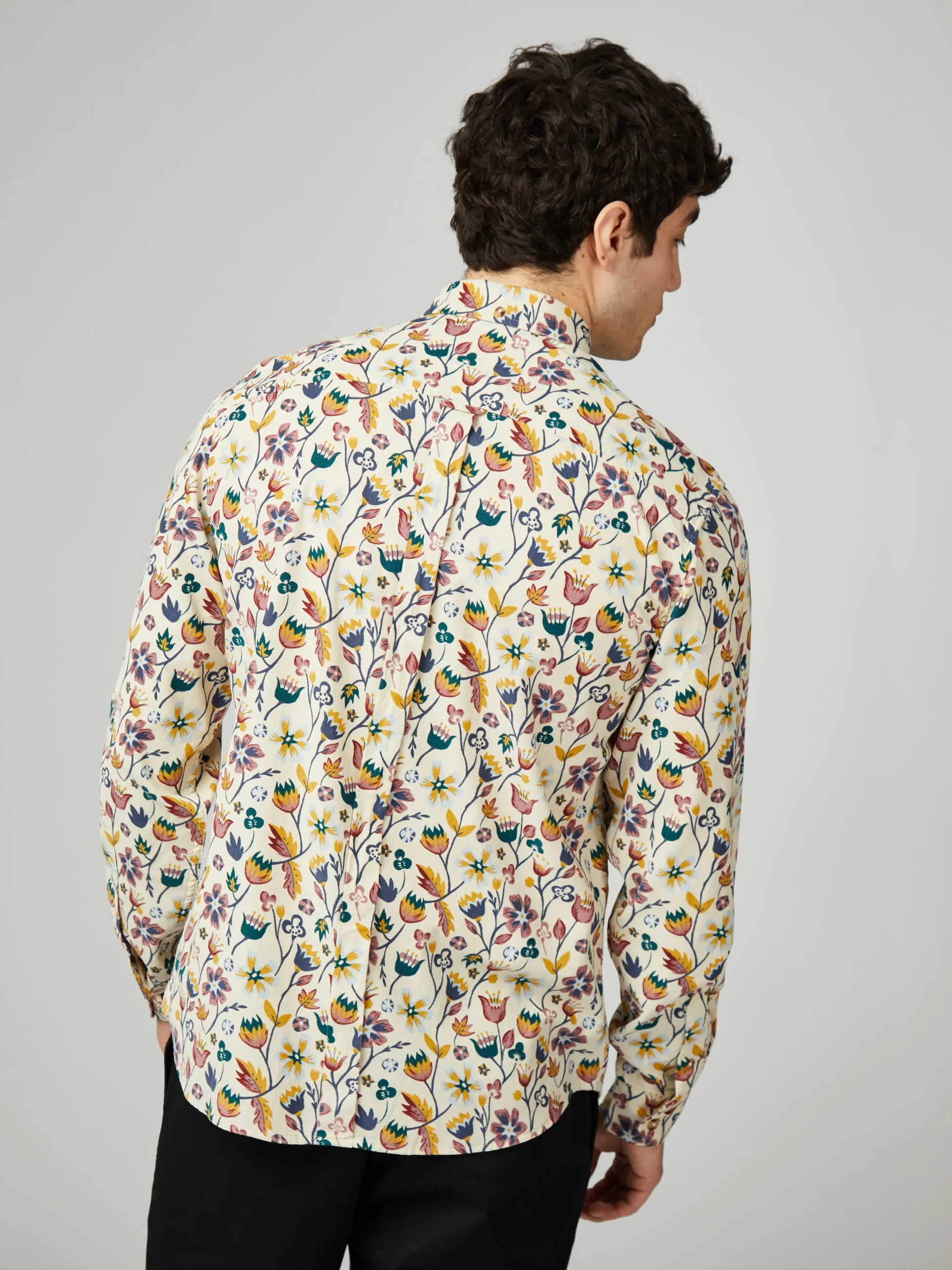 Floral Printed Cord - Fog sold by Ben Sherman product image thumbnail 3