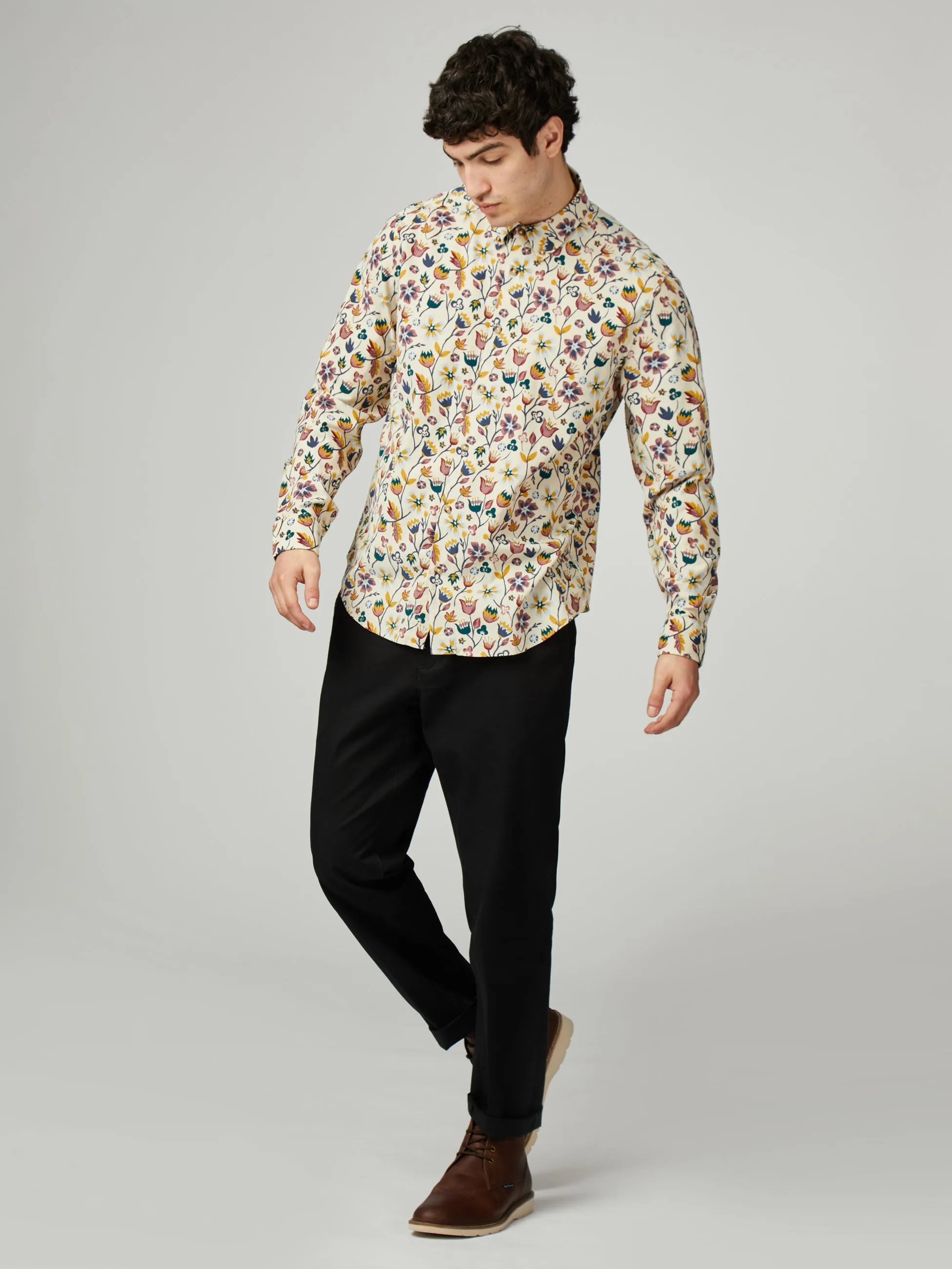 Floral Printed Cord - Fog sold by Ben Sherman product image thumbnail 2