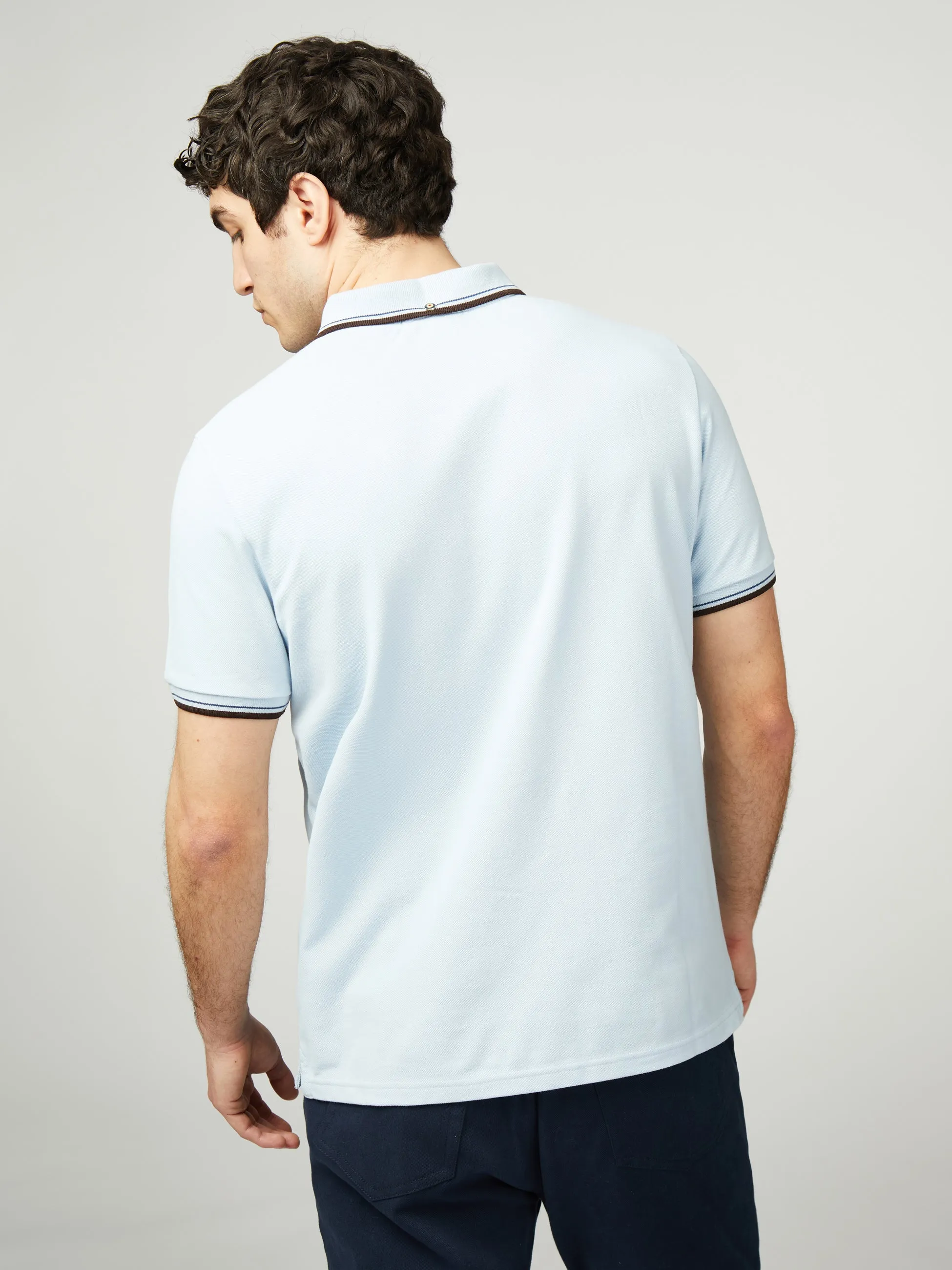 Signature Pique Polo - Sky sold by Ben Sherman product image thumbnail 3