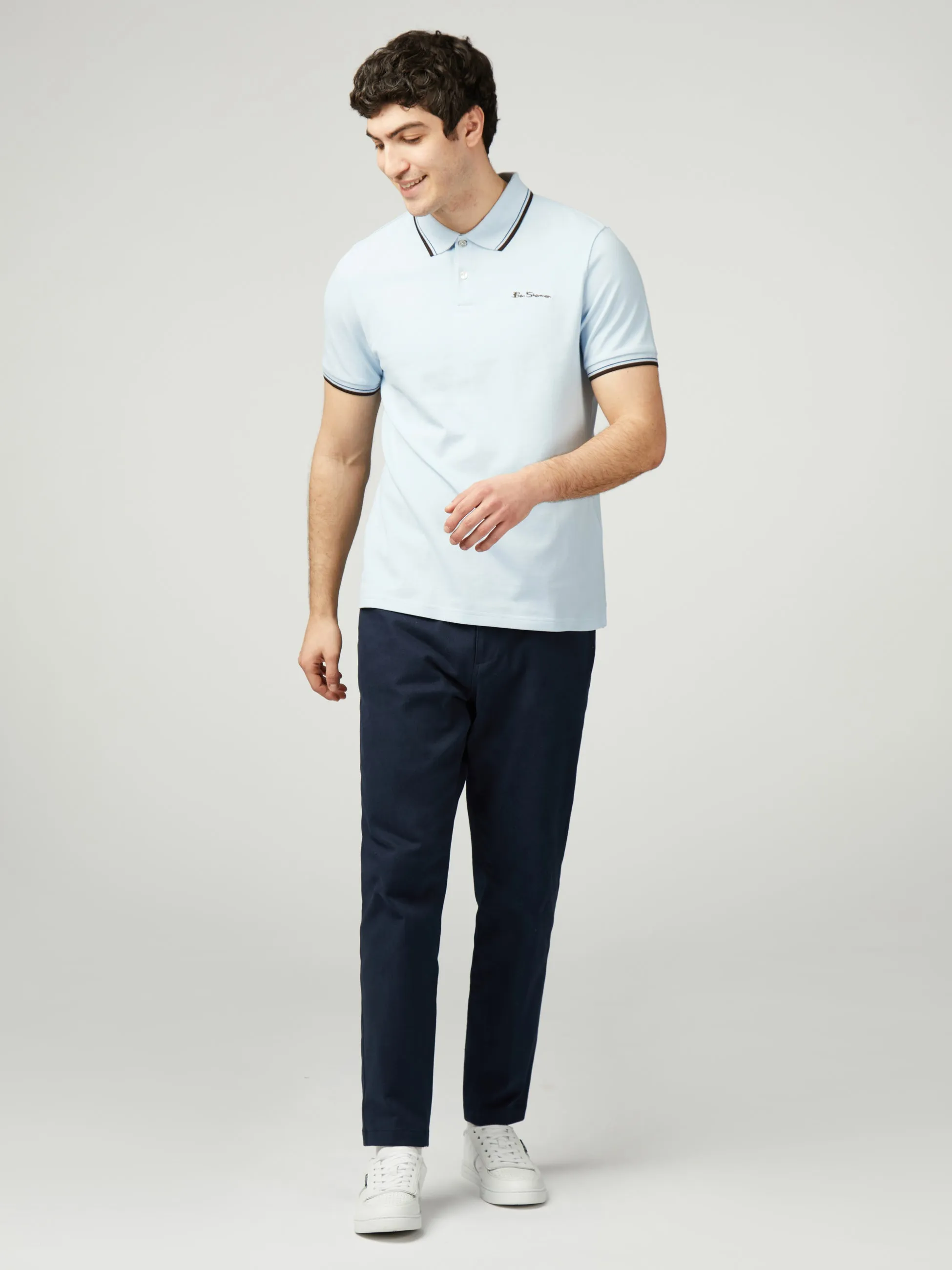 Signature Pique Polo - Sky sold by Ben Sherman product image thumbnail 2