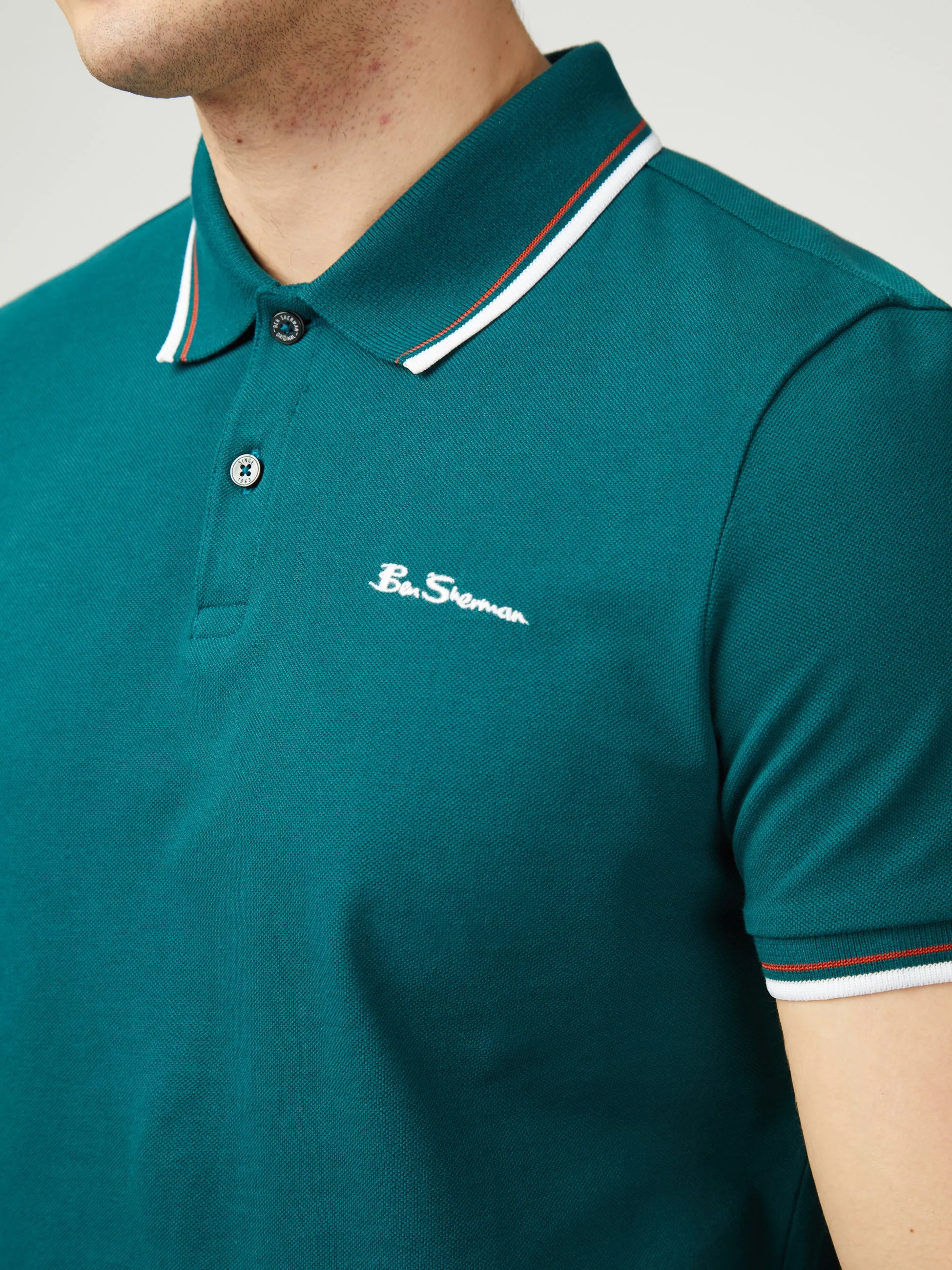 Signature Pique Polo - Jade sold by Ben Sherman product image thumbnail 5
