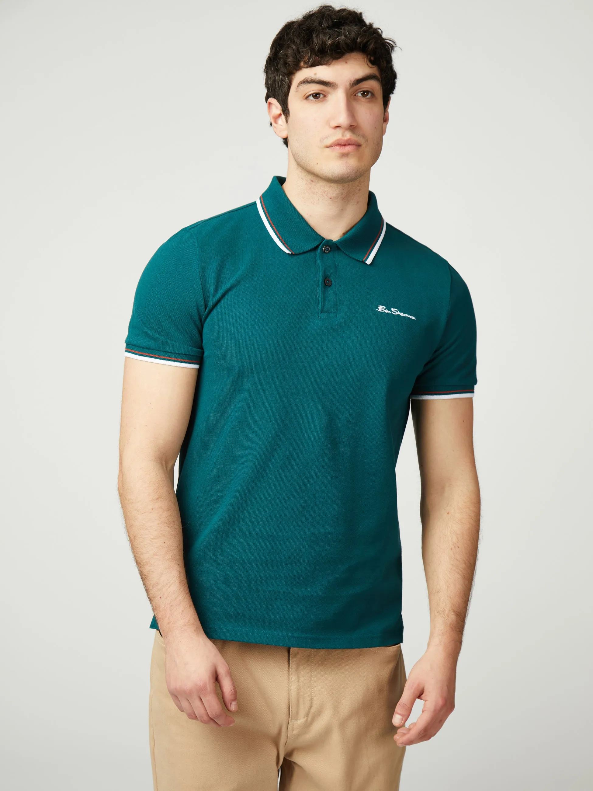 Signature Pique Polo - Jade sold by Ben Sherman